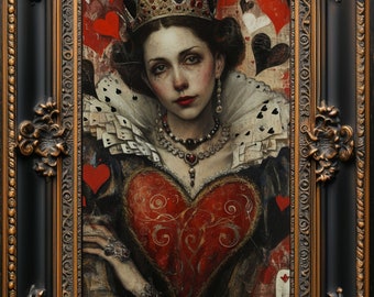 Queen of Hearts Art Print: Alice in Wonderland Home Decor