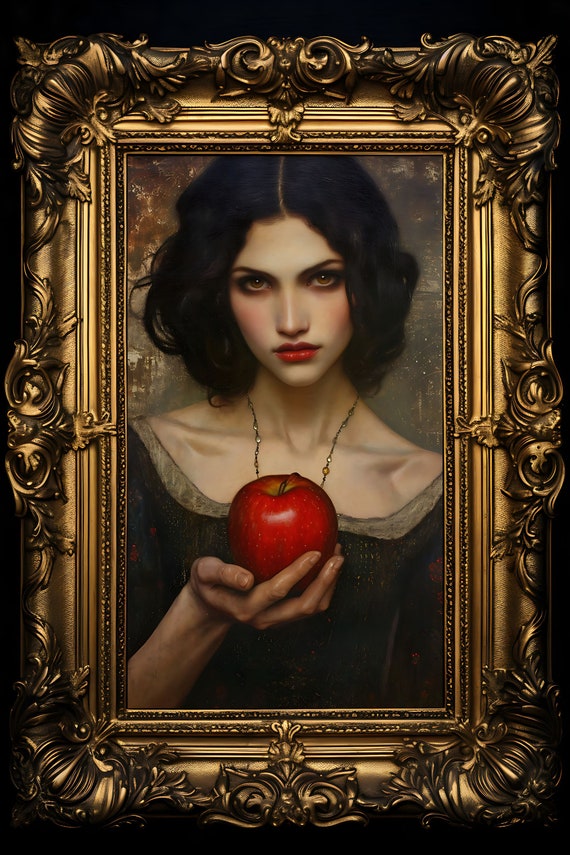 Snow White Art Print: Gothic Fairytale Portrait, Home Decor