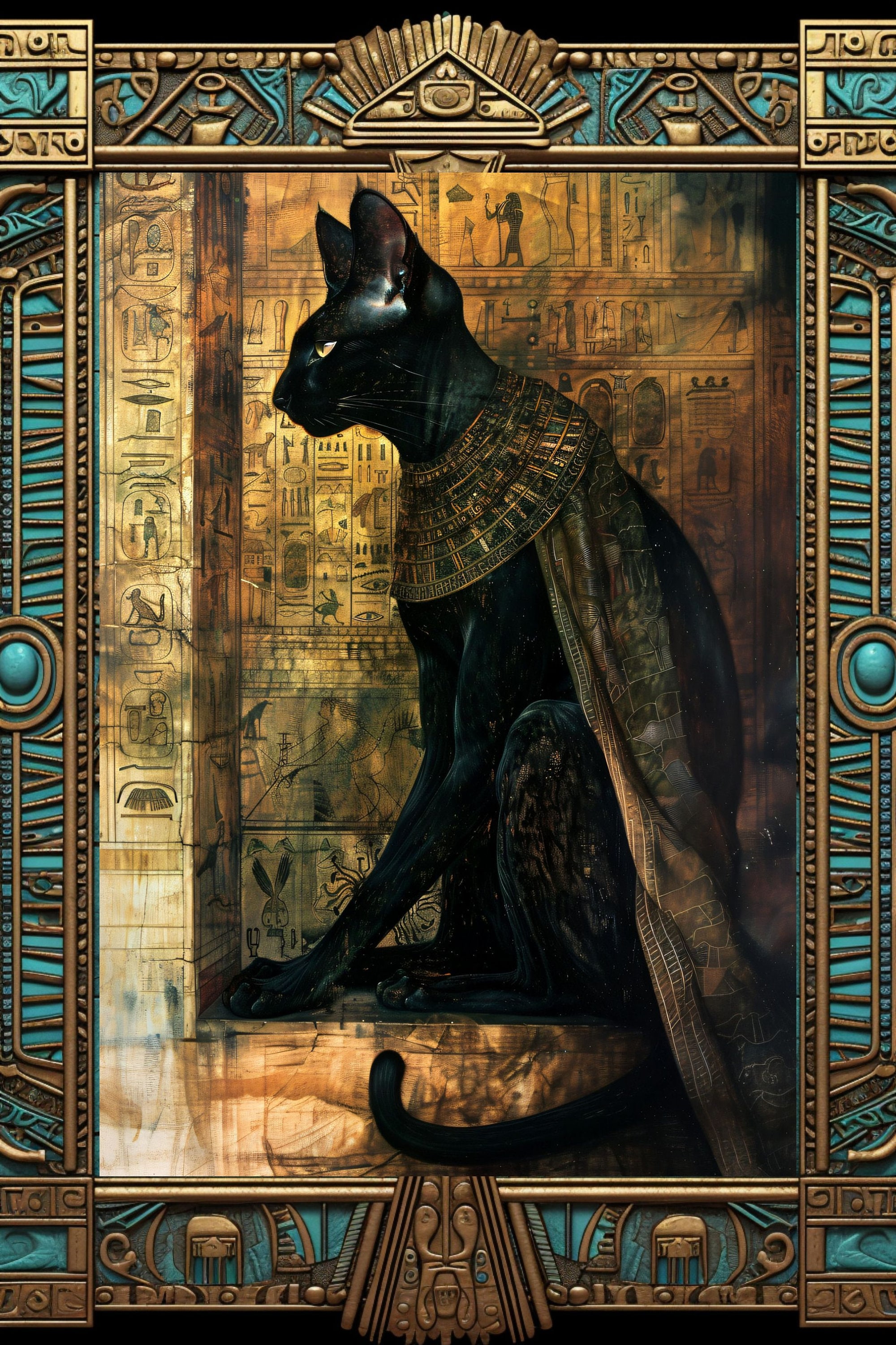 Bastet Art Print: Egyptian Cat Goddess Mythology Wall Decor - Etsy