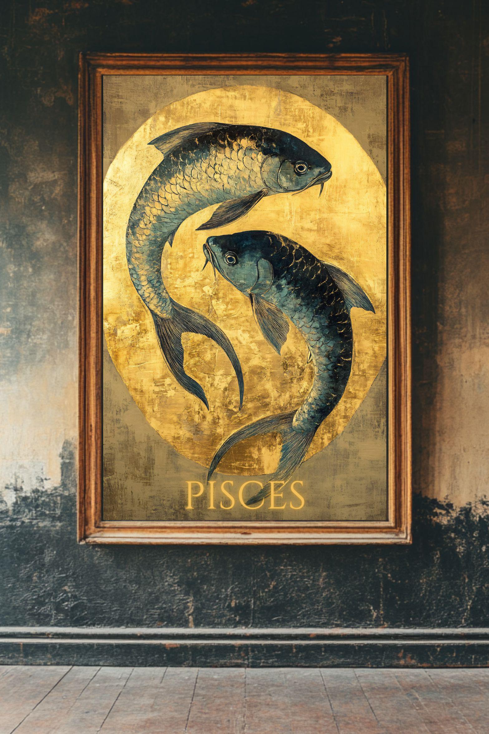 Pisces Zodiac Art Print, Astrology Wall Decor, Constellation Poster ...