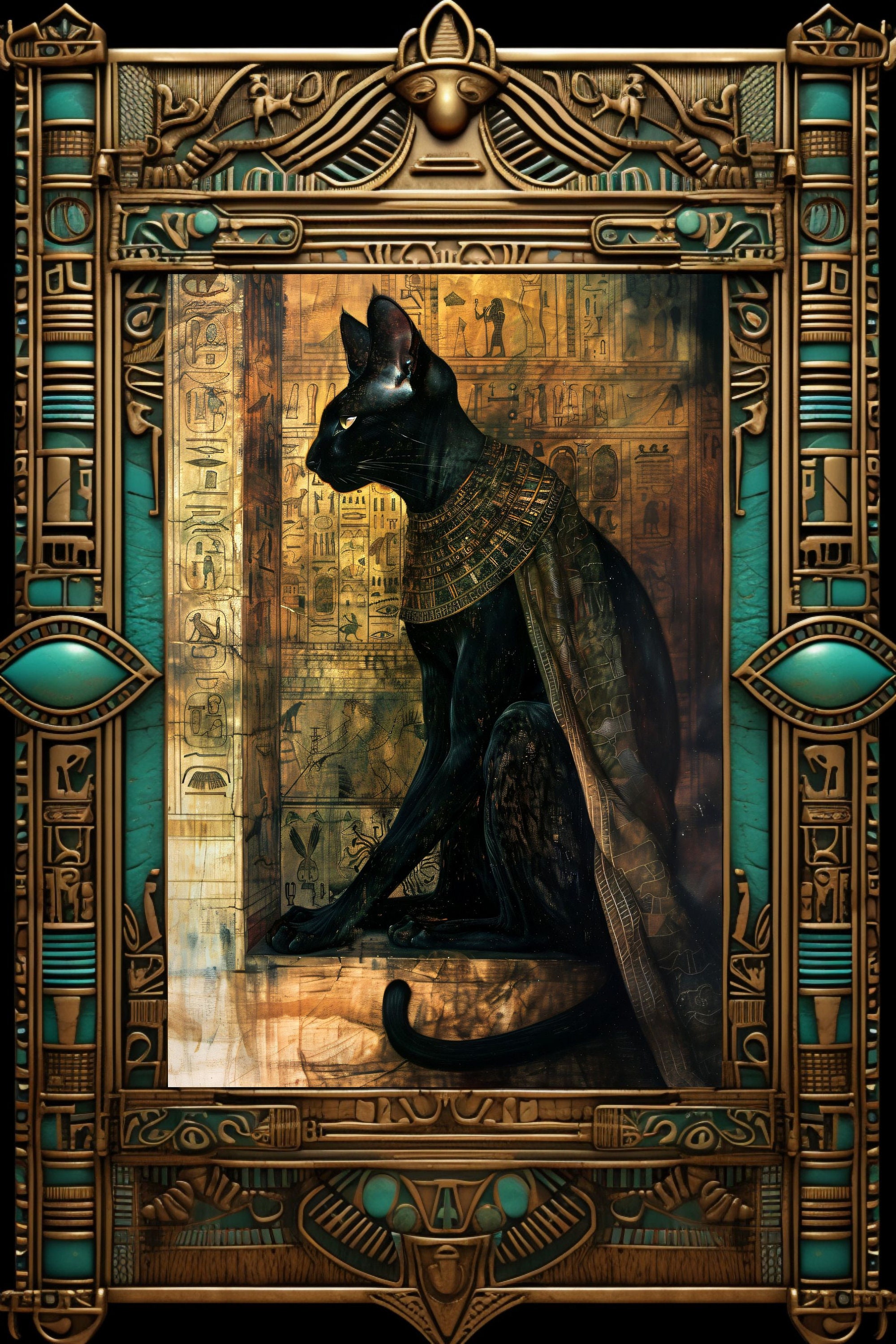 Bastet Art Print: Egyptian Cat Goddess Mythology Wall Decor - Etsy