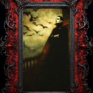 Dracula Art Print: Gothic Vampire Illustration, Dark Castle Decor