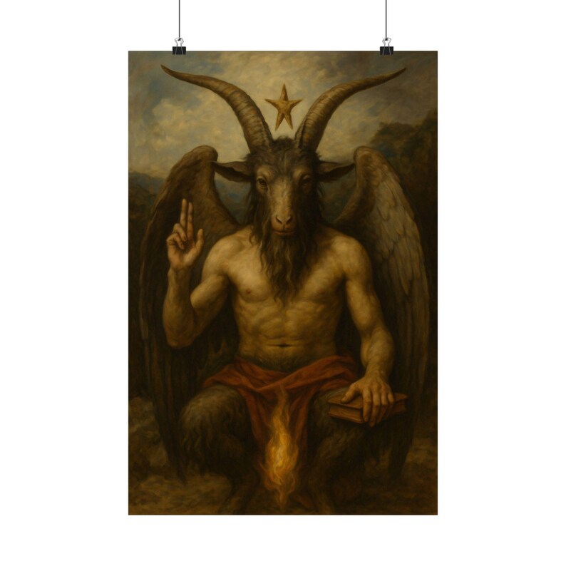 Baphomet Art Print: Gothic Occult Altar Decor - Etsy