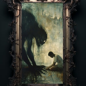 Nightmare Horror Art Print: Shadow Creature Fantasy Decor