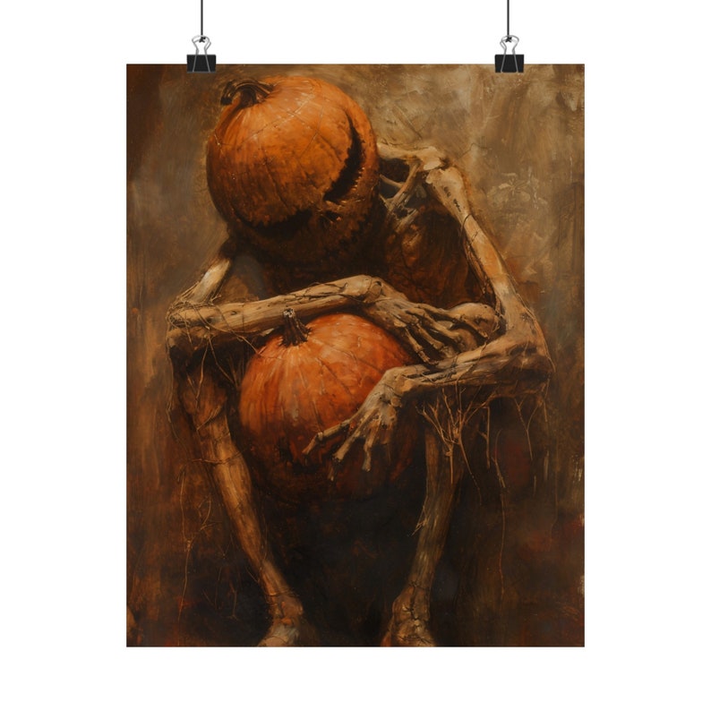 Dark Gothic Jack O'lantern Art Print, Macabre Halloween Decor - Etsy