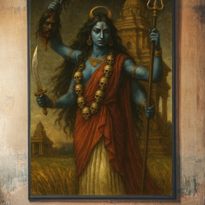 Kali Mata Art Print: Hindu Goddess Temple Decor