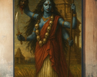 Kali Mata Art Print: Hindu Goddess Temple Decor