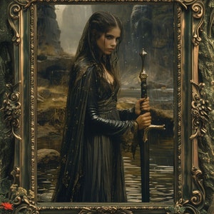 Nimue Lady of the Lake Art Print, Ninianne Viviane, King Arthur Merlin Arthurian Legend, Historical Fantasy Folklore, Camelot Excalibur