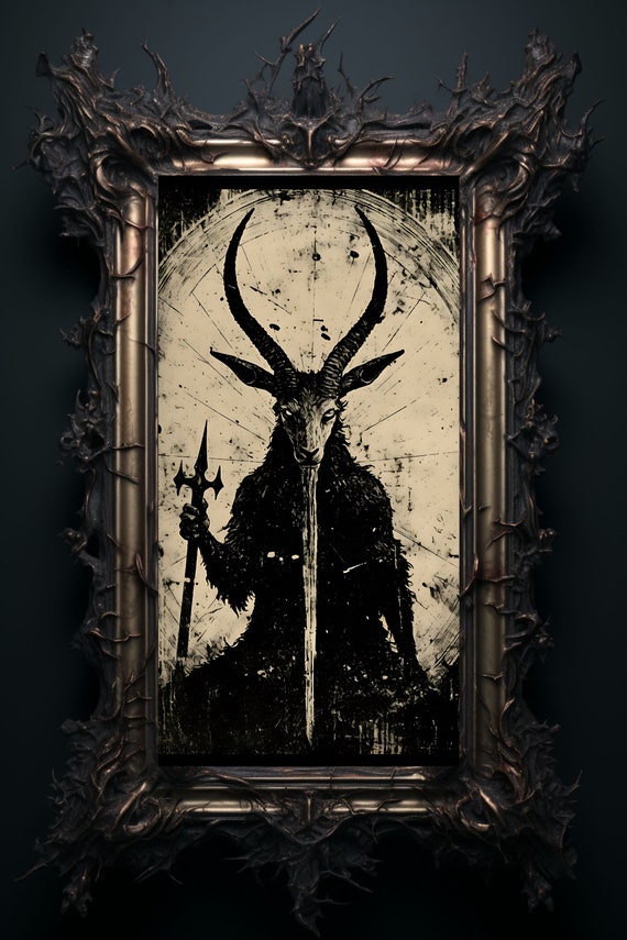 Cult of Baphomet Wall Art Occult Esoteric Artwork Witchcraft Altar Decor  Satanic Art - Everything Pixel