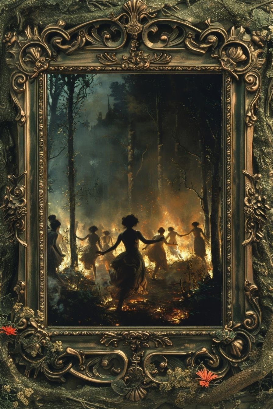 Witch Sabbath Dance Art Print: Witchcraft Fantasy, Feminine Power Decor