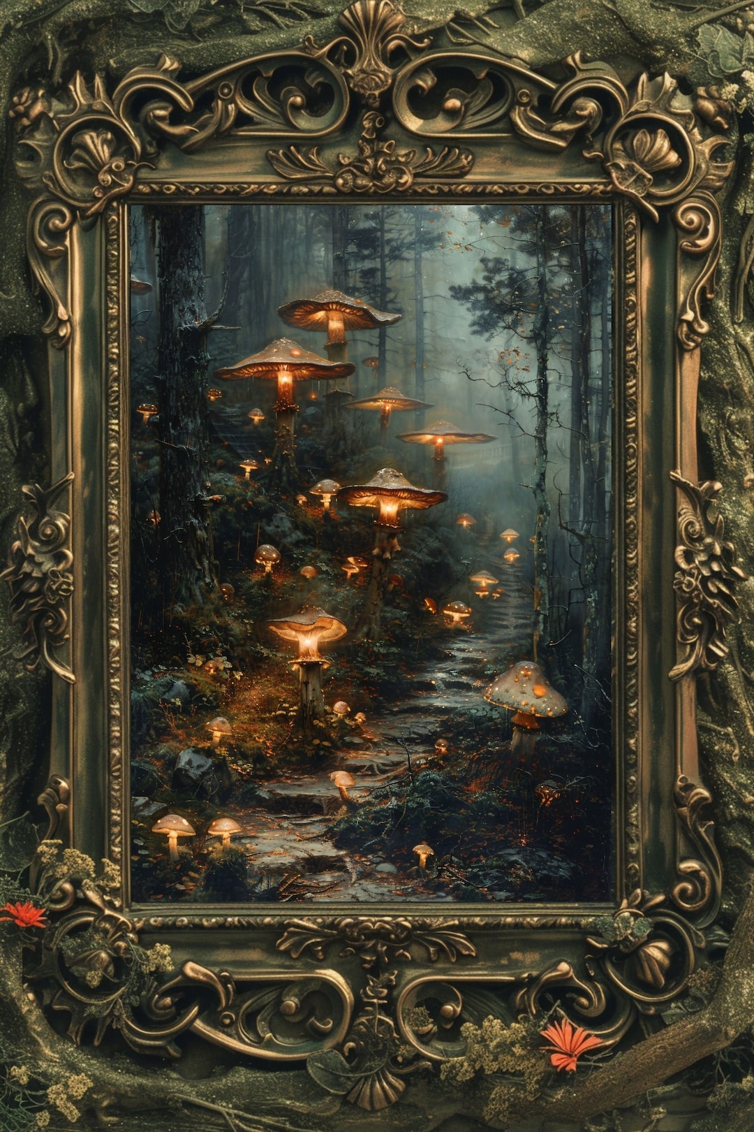 Enchanted Forest Art Print | Mushroom Woodland Home Decor - Etsy