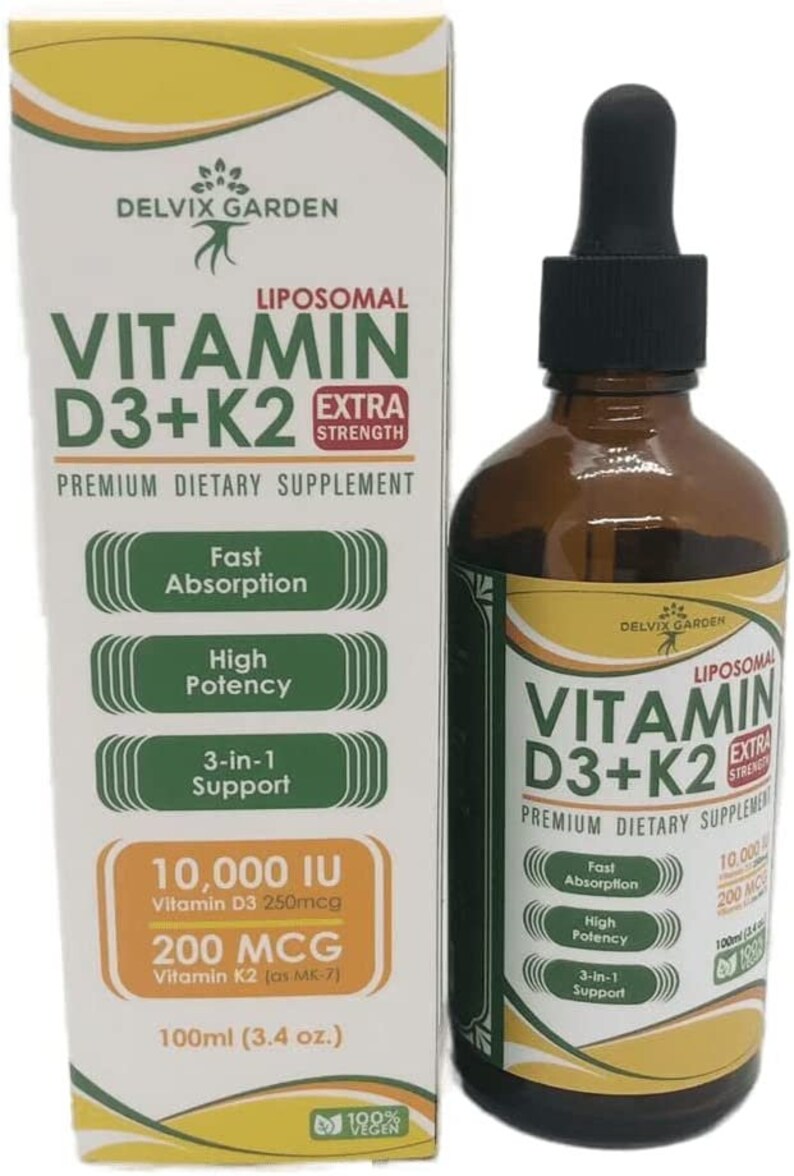 Vitamin D3 K2 Drops for Adults Liposomal Vitamin D3 K2 Liquid Drops