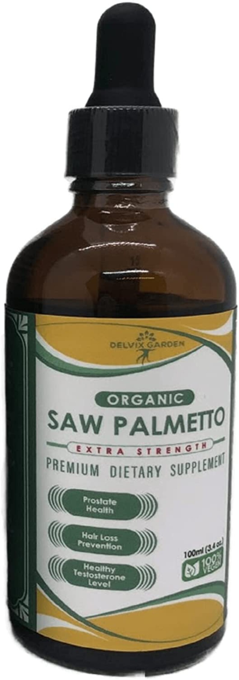 Saw Palmetto Liquid Extract 100ml Bottle Months of Supply of Pure and