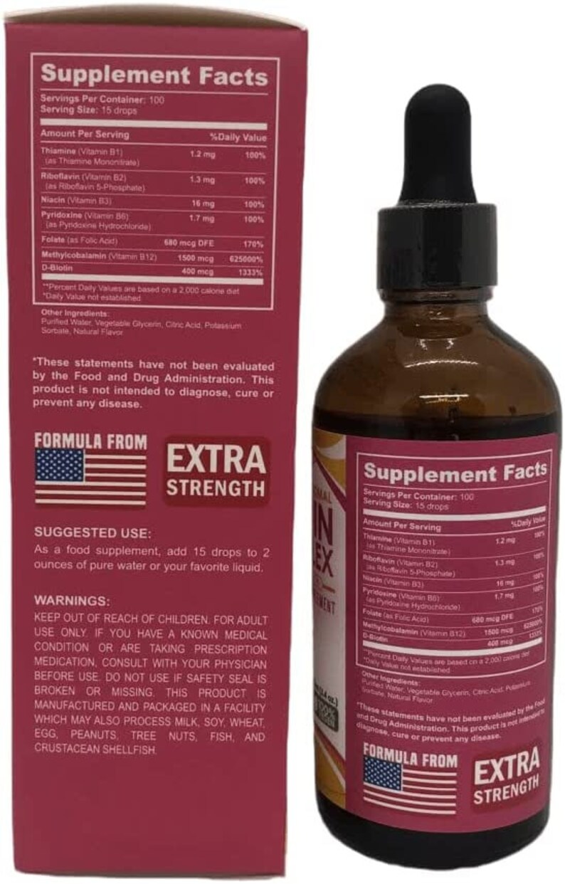 Vitamin B Complex Drops for Adults 100ml Liquid Vitamin B Complex