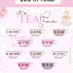 ¡MEGA OFERTA! Tablero de bingo temático &quot;Es la hora del té&quot; de 15 líneas (100 en total)