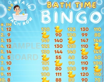 SALE! Bath Time 150 Bingo Boards: 15 Line, WTA, PYP