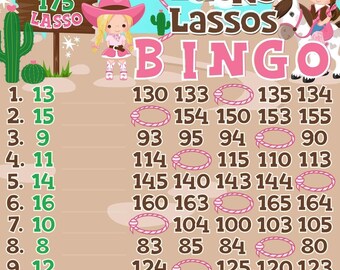 Lucky Lassos 175 *2 Versions* Reg. WTA & Pro. Boards, 15 Line PYP Themed Bingo Boards