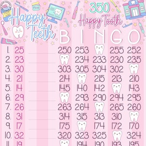 Happy Tooth 350 WTA Pro. Boards, *2 Versions* With/Without Lines, Themed 1-15 Line Bingo Boards