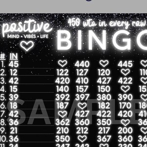 Positives 450 WTA in jeder Reihe PYP 15 Line Themed Bingo Board