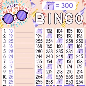 January 1st 300 WTA & Profit Bingo Boards, NEW YEARS!