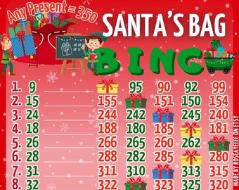 HOLIDAY! Santa’s Bag 350 WTA & Pro. Board (Min. 60), 15 Line PYP Themed Bingo Boards