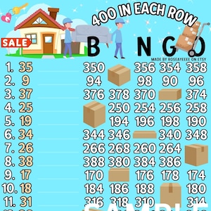 Sold! 400 WTA *2 Versions* Reg. & Pro. Board (Min. 70), 15 Line PYP Themed Bingo Boards