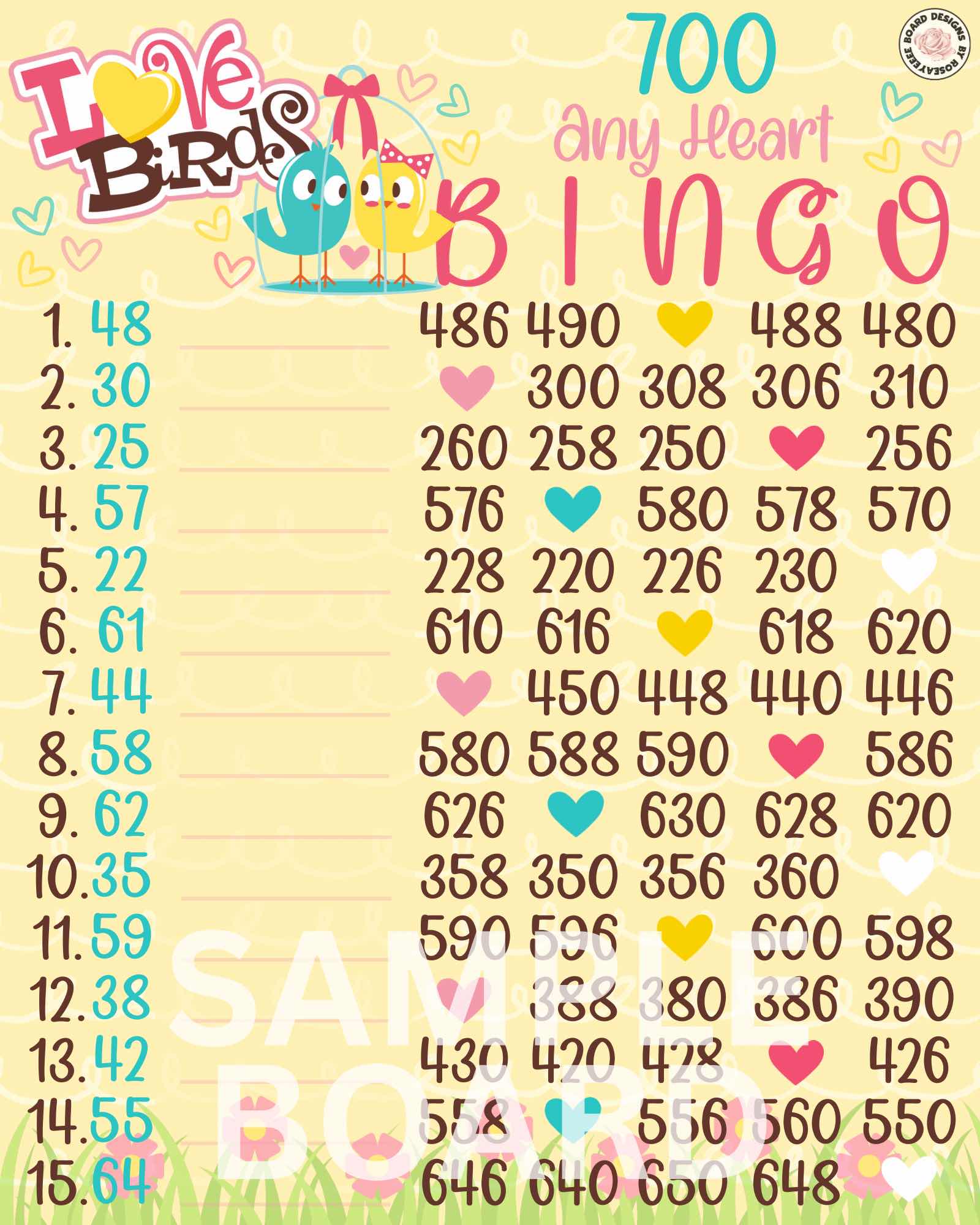 Love Birds 700 *2 Versions* Reg. WTA & Pro. Boards, 1-15 Line PYP