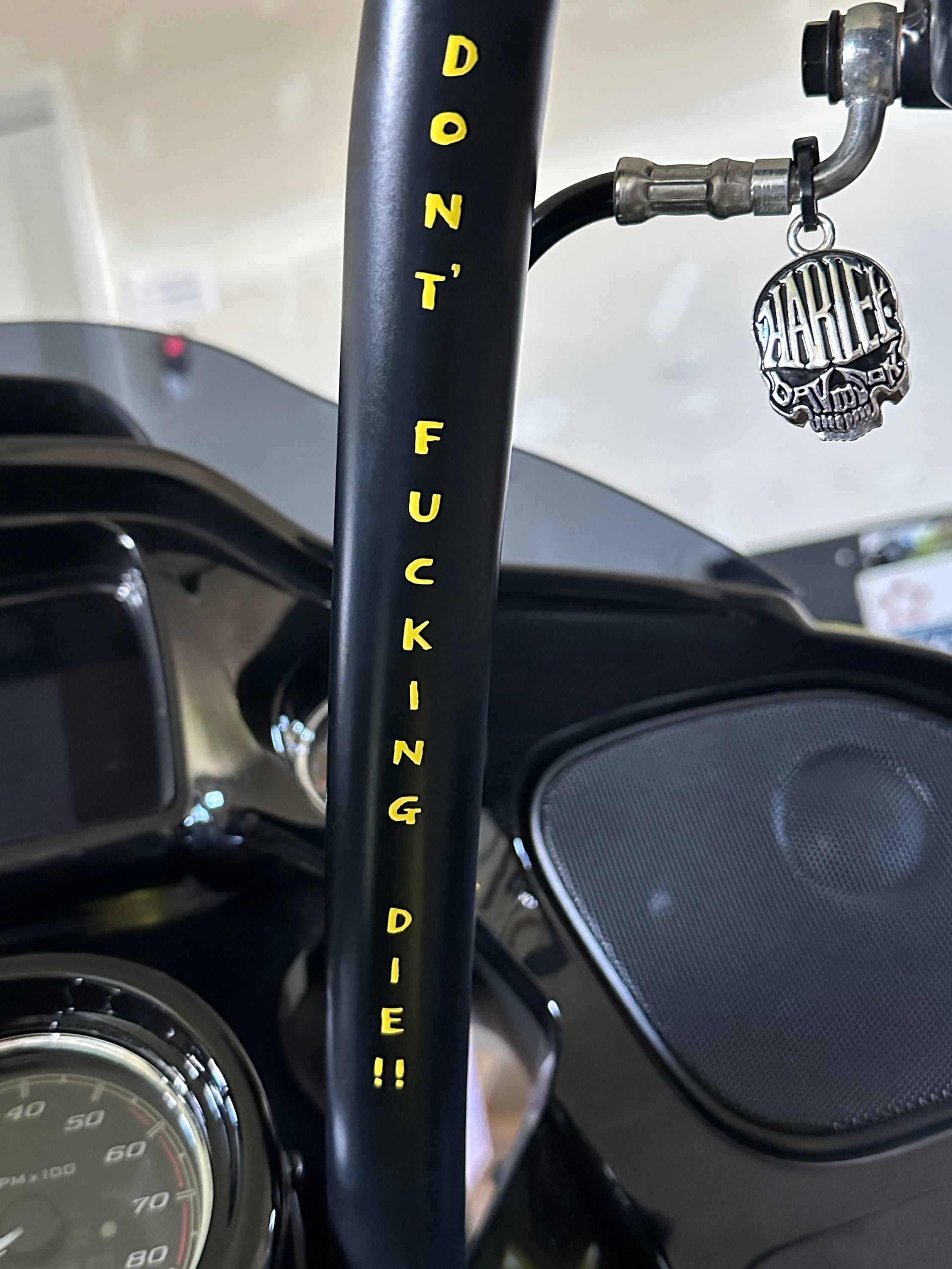2 Motorcycle Handlebar Don’t Fucking Die Decals