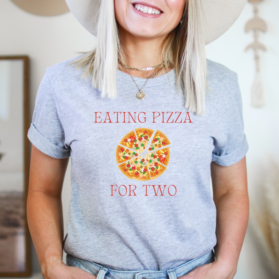 Pregnancy Announcement Shirt Eating Pizza for Two Just - Etsy