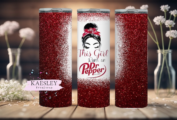 20oz Skinny Tumbler Wrap, Dr Pepper Girl Design, Dr Pepper Girl.