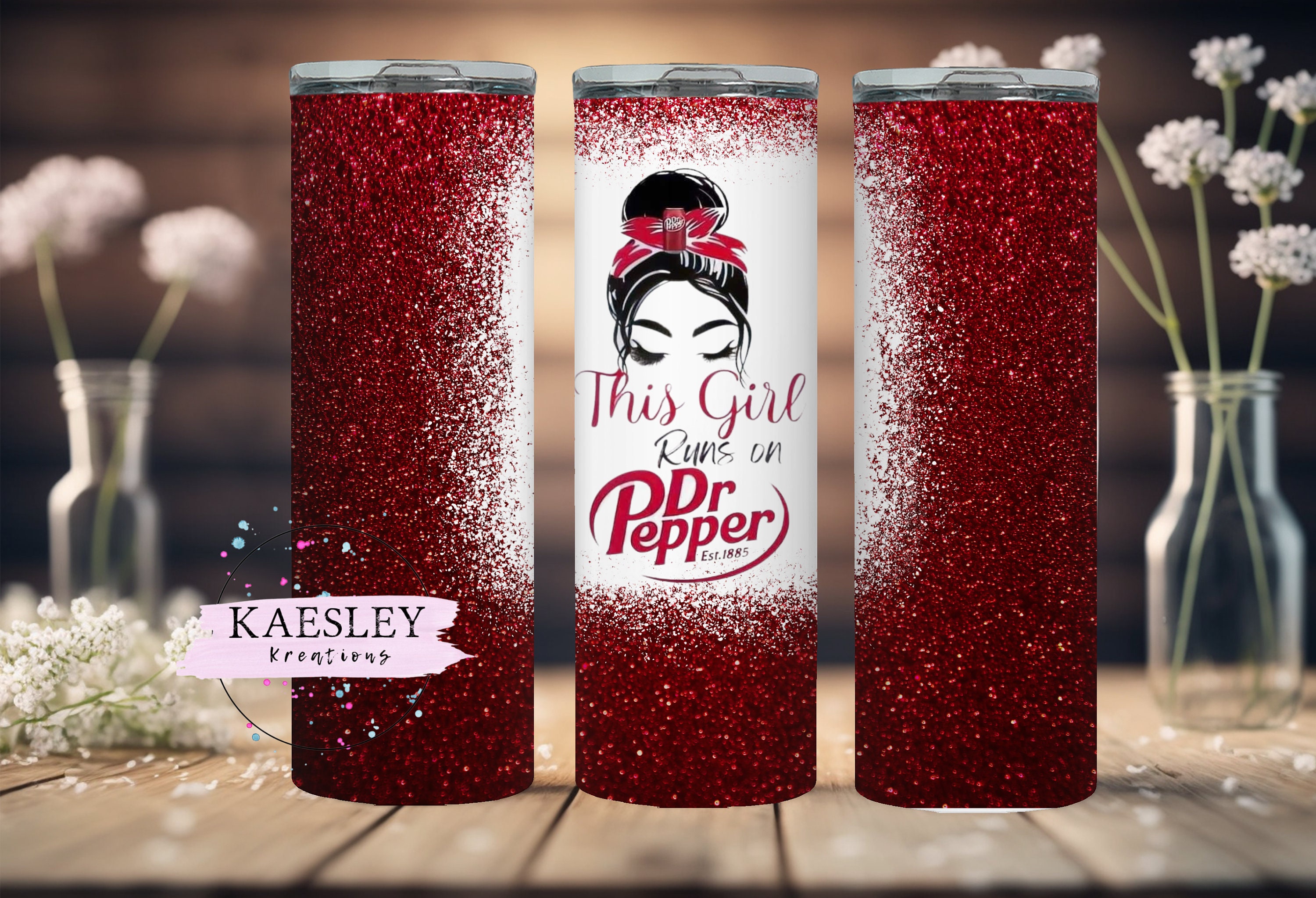 20oz Skinny Tumbler Wrap, Dr Pepper Girl Design, Dr Pepper Girl Tumbler