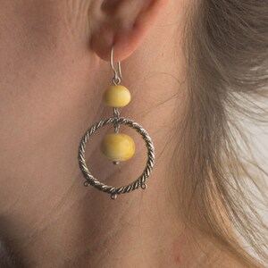 Amber earrings, drop earrings, vintage amber jewelry, a special gift for her, unique handmade jewerly, Baltic amber art work, christmas gift
