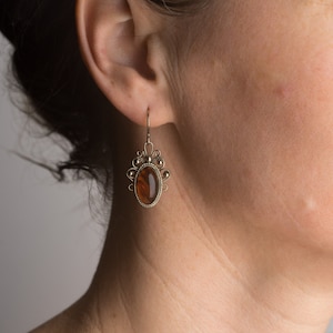 Handmade vintage amber earrings,drop earrings,unique handmade jewerly, beautiful vintage earrings,Valentines present,timeless amber jewelry