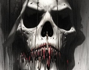 The Skull - Digital Art Download - Dark Surreal Art - Dark Fantasy Art Print - Gothic Dark Art