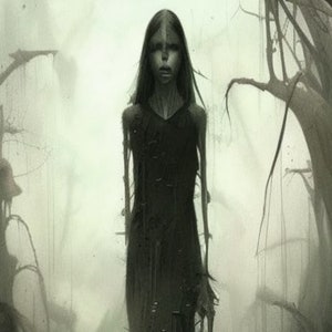 The Girl - Digital Art Download - Printable Art - Dark Surreal Art - Dark Fantasy Art Print - Gothic Dark Art