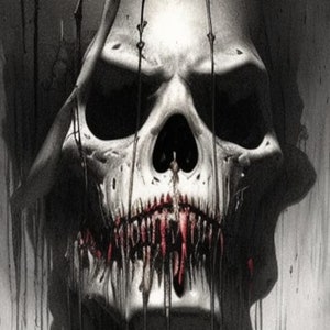 The Skull - Digital Art Download - Dark Surreal Art - Dark Fantasy Art Print - Gothic Dark Art