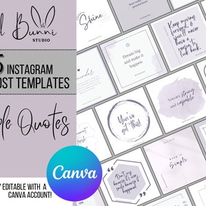 Lila Instagram Vorlage, Canva Vorlage, Instagram Post, Canva, Instagram, Lila Zitat, Canva Zitate, Lila Vorlagen, Minimalistisches Lila