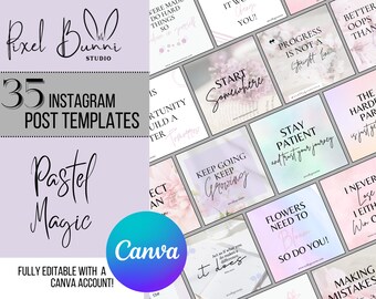 Modelli pastello per affermazione di positività, modello Canva, Post su Instagram, Canva, Instagram, Citazioni pastello, Citazioni Canva, Modelli pastello