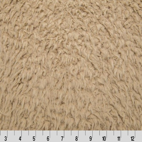 Llama Sand Luxe Cuddle, Shannon Fabric Luxe Cuddle® Llama Sand, Beige Furry Minky Fabric, Tan Minky Fabric, Pile 30mm