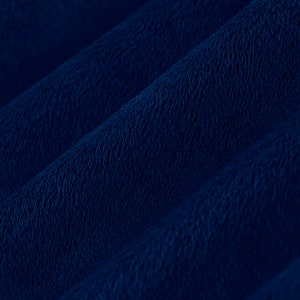 Navy Solid Cuddle 3 Fabric, Solid Cuddle 3 Navy Minky from Shannon Fabric, Smooth Solid Cuddle 3 Blue by the yard, Quilt Backing, Blue Minky