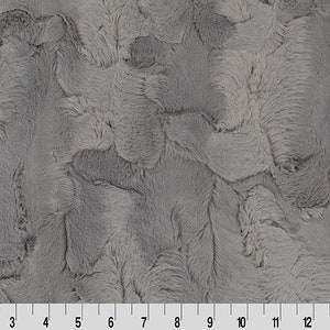Graphite Gray Minky, Luxe Cuddle® Hide Graphite from Shannon Fabric, Grey Minky Luxe Cuddle fabric