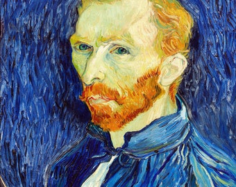 Vincent Van Gogh, Self-Portrait, 1889. Vincent Van Gogh produced 36 self-portraits.  This is number 34, one of his best and most famous.