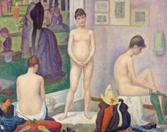 Georges-Pierre Seurat – Models (Poseuses) (1888). Archival giclee print. Beautiful iconic stylings of Georges-Pierre Seurat. Museum quality.