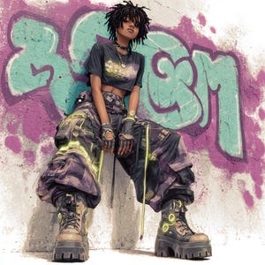 Zwarte vrouw aquarel clipart png, streetwear schoonheid mode, melanine poppin koningin, zwarte meid magie, digitale afbeelding kunst