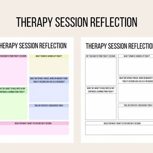 Therapy Session Reflection Worksheet / Post Therapy Check-In / Therapy Tools / Session Goals / Notes /Mental Health / Teen Counselling