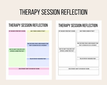 Therapy Session Reflection Worksheet: Mental Health Tools (Digital Download)