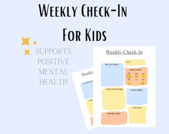 Kids' Mental Health Check-In: Feelings Journal & Therapy Worksheet