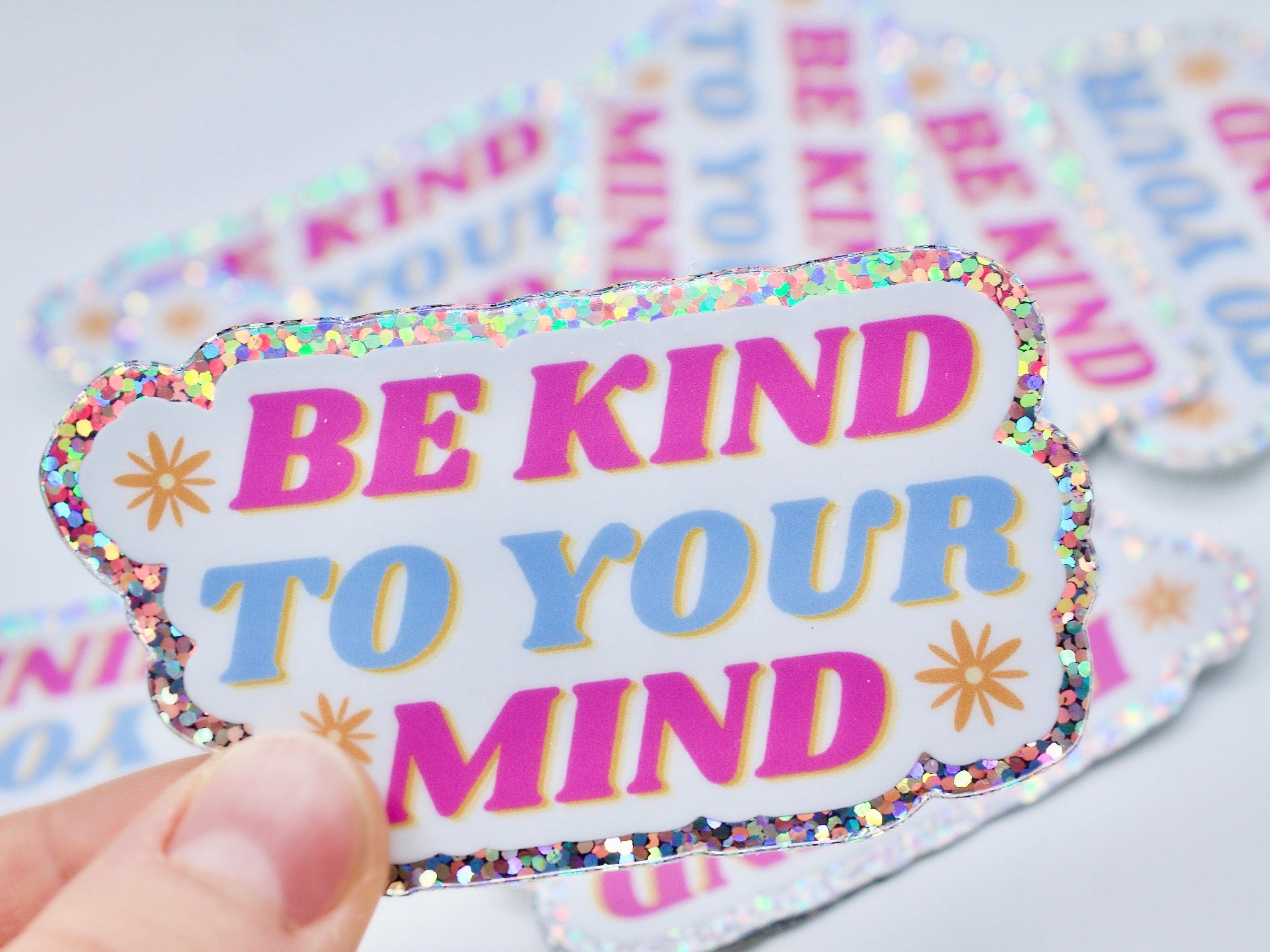 Be Kind to Your Mind Glitter Sticker - Mental Health Vinyl Sticker - Etsy