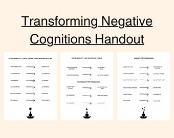 Cognitive Distortion Handout: Transforming Negative Thinking (Digital Download)