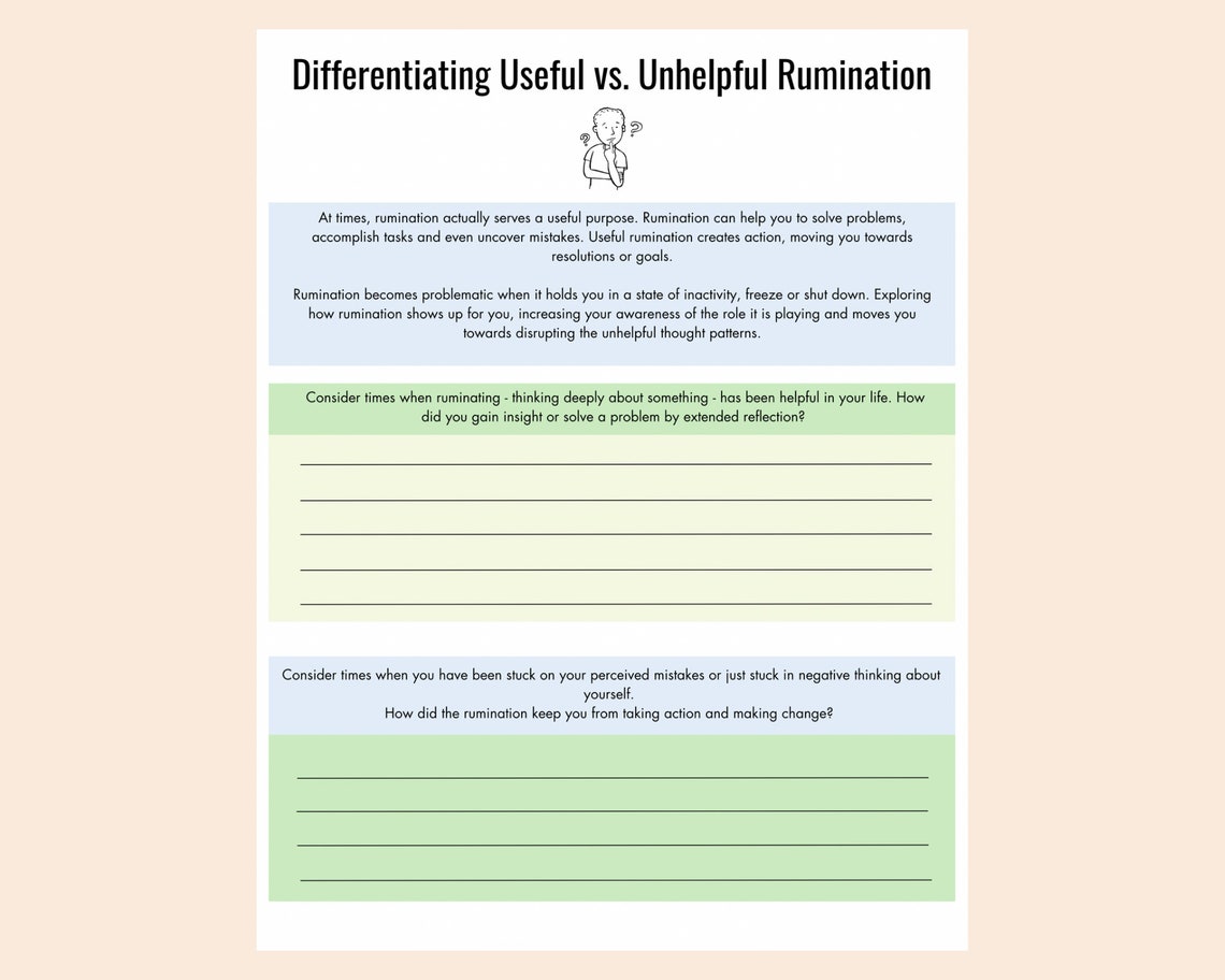 Disrupting Rumination Worksheets / Strategies for Responding to